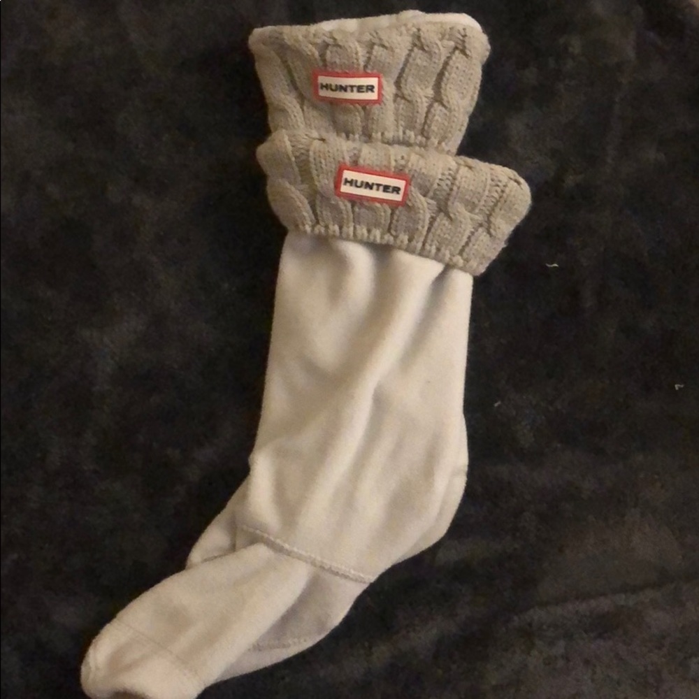Knit Gray tall hunter boot welly socks